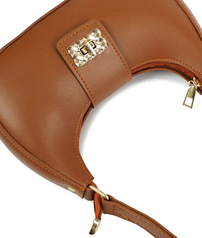Bella Luxe Shoulder Bag Camel - HiGirlz