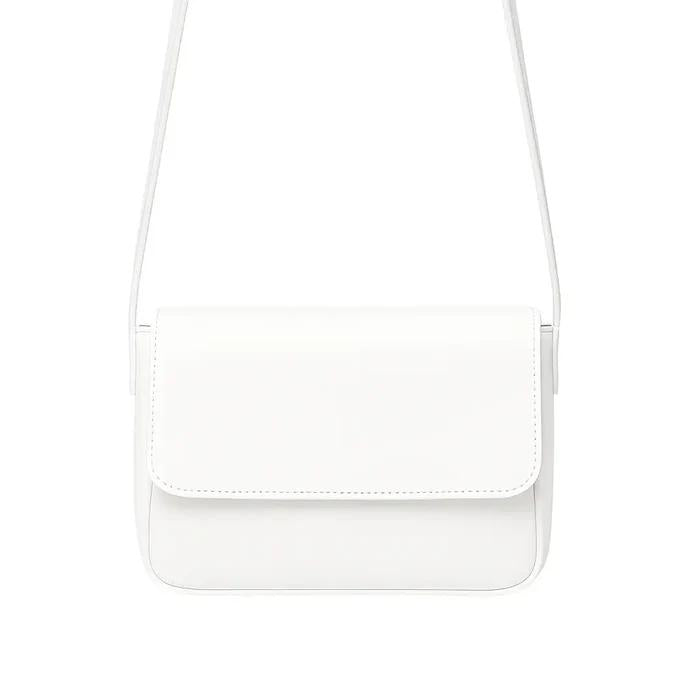 Magnetic Button Strap Crossbody Bag for Women White - HiGirlz